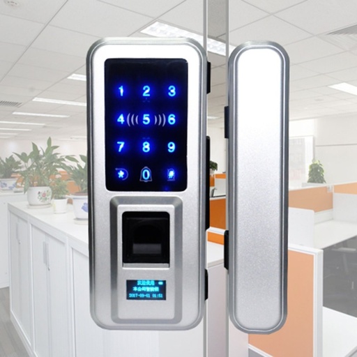 [32845380726] Digital Glass Door Lock Touch Screen Fingerprint Password RFID Card Door Lock Keyless Security Smart