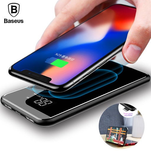 [32860689297] Baseus 8000mAh QI Wireless Charger Power Bank For iPhone X 8 LCD Dual USB Battery Charger Wireless P