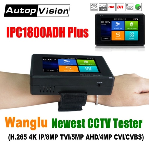 [32888808809] Wanglu Newest 4 inch Wrist CCTV HD Camera Tester H.265 4K IP 8MP TVI 4MP CVI 5MP AHD Analog 5-in-1 C