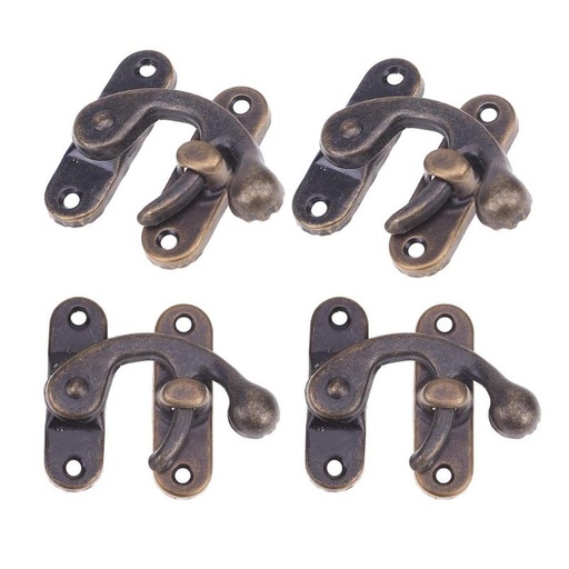 [32903253266] 10pcs Vintage Drawer Padlock Hasp Hook Horns Locked Iron Closet Cabinets Wardrobe Jewelry Box Lock H