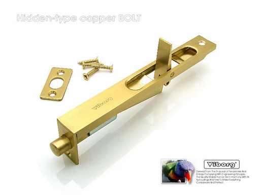[887303036] VIBORG 20CM (8") Luxury Brass Door Bolt Security Door Guard Lever Action Flush Latch Slide Bolt Lock