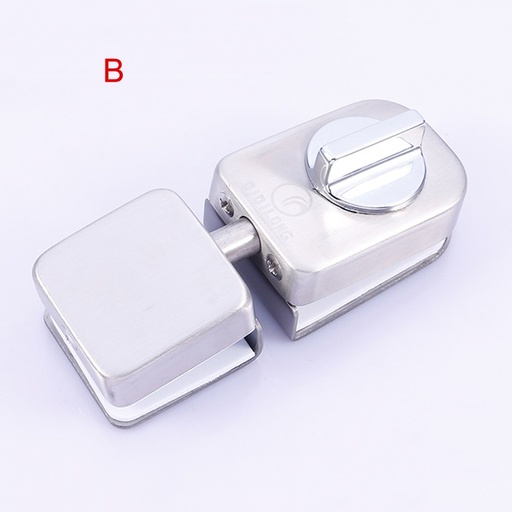 [32903408991] New Glass Door Latch Lock Stainless Steel Durable Brushed Finish No Hole Hardware WWO66
