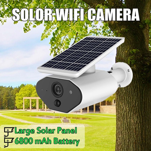 [32957913836] WIFI Wireless Solar Powered Surveillance IP Camera 1080P 2.0MP Waterproof Night Vesion Intercom Indo