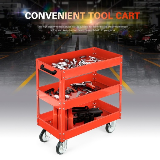 [32955751361] 3 Tier Shelf Heavy   Workshop Garage DIY Tool Storage Trolley Wheel Cart Tray Capacity for Holding H