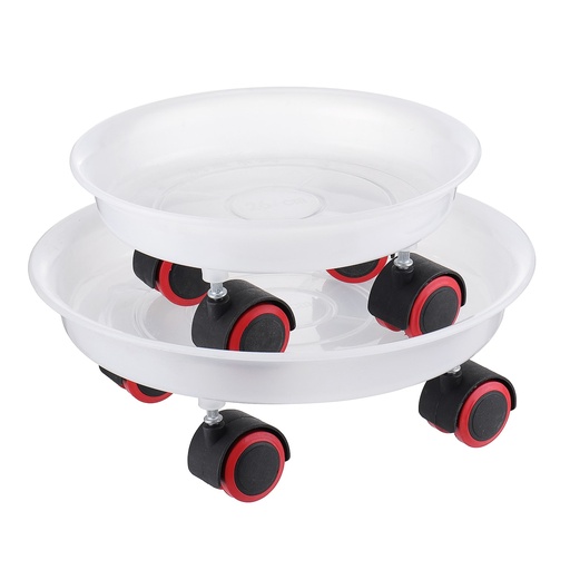 [32920613688] 4 Sizes Rolling Garden Plant Stand Flower Pot Bonsai Tray Resin Moving Wheels Trolley Plate Mover 