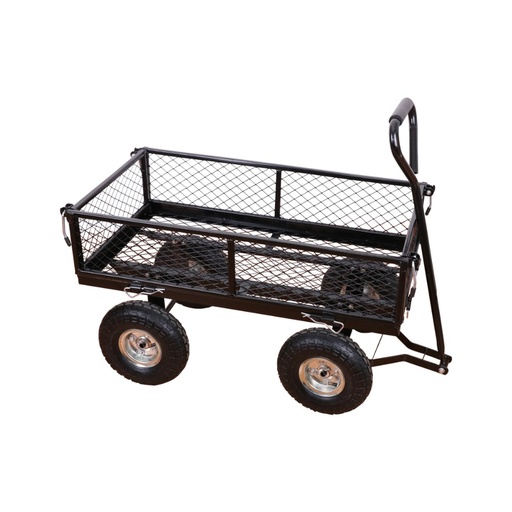 [32943917115] Steel Wagon Garden Cart with Removable Sides Heavy Duty Outdoor Large Garden Trolley Load Capacity 4