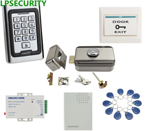 [32812126292] LPSECURITY Metal case keypad RFID access control system kit set electric door lock kit 