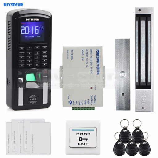 [32788518520] DIYSECUR TCP/IP USB Fingerprint ID Card Reader Password Keypad Door Access Control System + Power