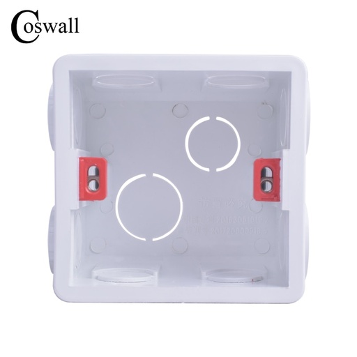 [32221847893] Coswall Adjustable Mounting Box Internal Cassette 86mm*83mm*50mm For 86 Type Switch and Socket White