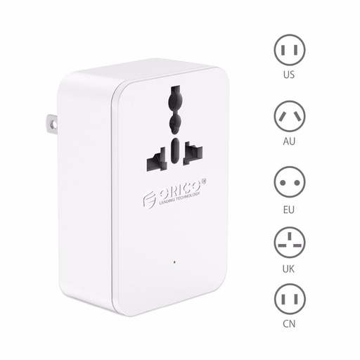 [32819959593] ORICO Universal Power Plug Travel Converting Adapter 20W Surge Protector with 4 USB Charging Ports