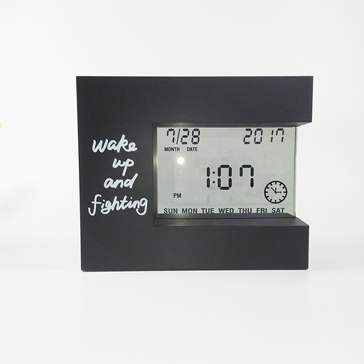 [32910191415] Creative Digital LED Alarm Clock Student Large LCD Monitor Modern Design Cube Clock Light Sensor Nig