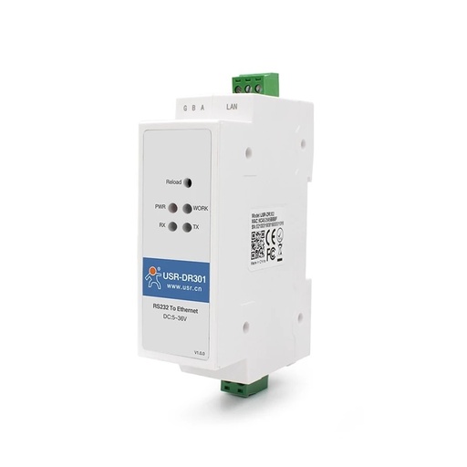 [USR-DR301] USR-DR301 DIN-rail RS232 Serial Port To Ethernet Converter Server IOT Device Support Modbus RTU to Modbus TCP