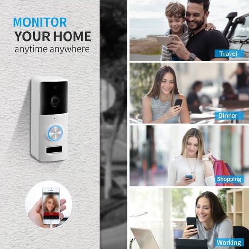 [WCAM101119340388] Two Way Audio Wireless Doorbell Camera WiFi Tuya Smart Doorbell