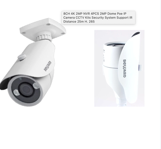 [WCAM101119340582] 8CH 4K 2MP NVR 4PCS 2MP Dome Poe IP Camera CCTV Kits Security System Support IR Distance 25m H. 265